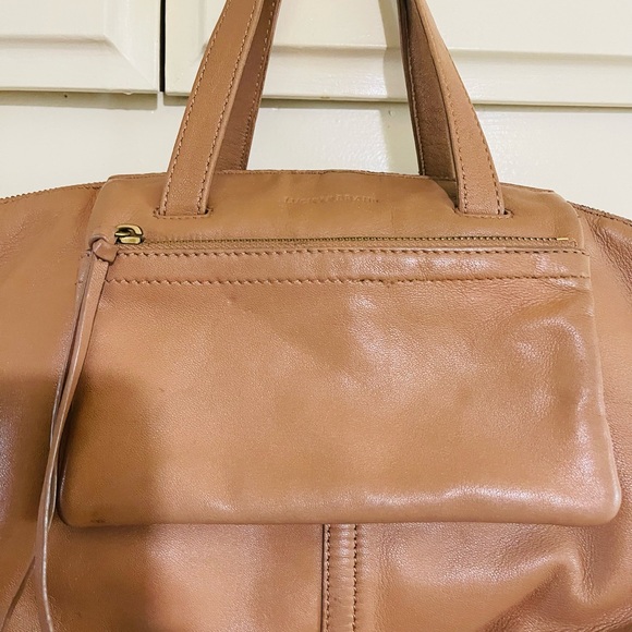 Lucky brand  Chic Tan Leather Handbag with exterior pouch styling - Picture 5 of 5